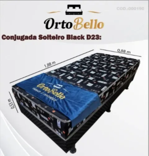 Cama Box Solteiro Black Ortobello - Entrega Rápida!
