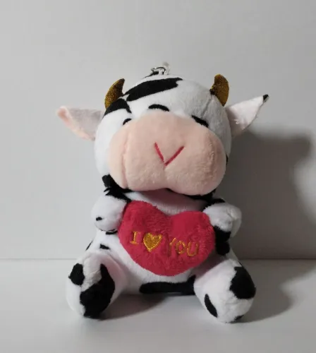 Vaquinha Malhada Chaveiro de Vaca com Coração 