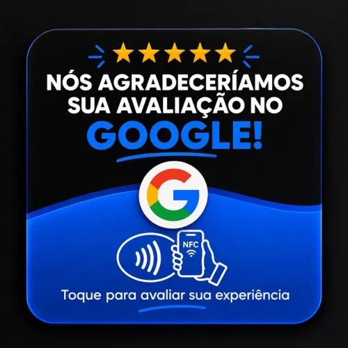 PLACA DE AVALIAÇÃO DO GOOGLE