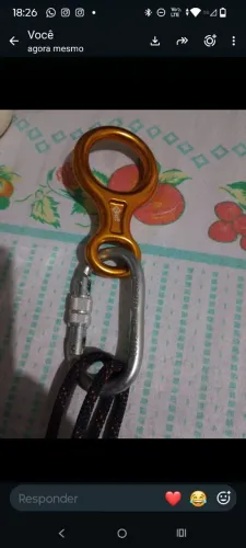 Conjunto freio oito + mosquetão