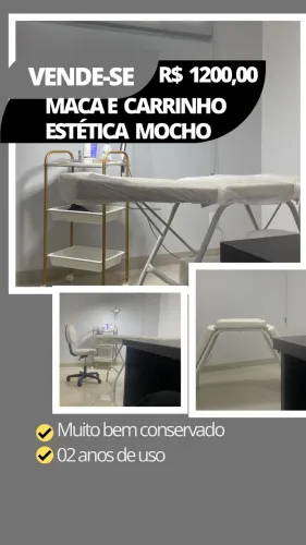Maca estética, mocho , carrinho auxiliar usados