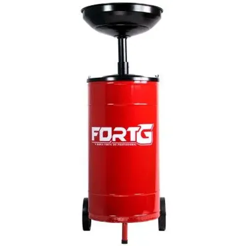 Coletor De Óleo Com Carrinho Vermelho 50 Litros. Fortg
