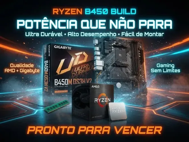 Kit upgrade Gamer Gigabyte B450m ds3h v2 Ryzen 7 1700+Memoria 8gb ddr4