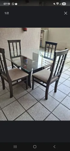 Venda excelente mesa de vidro com 4 cadeiras