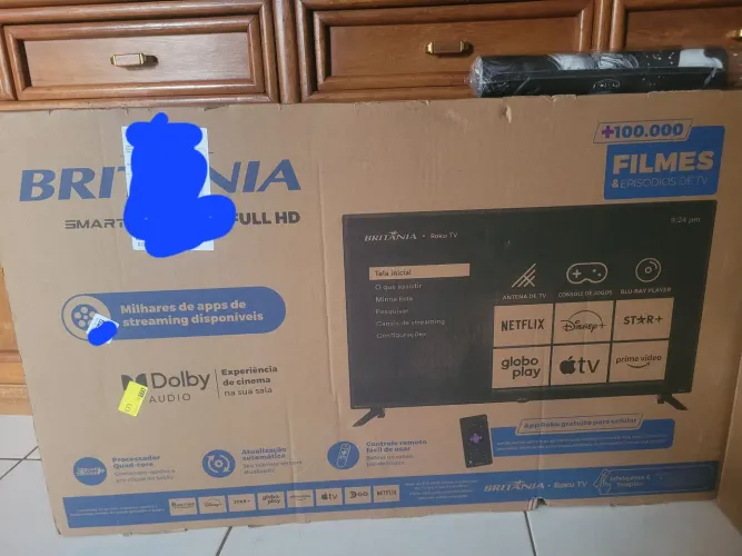 Smart TV 42pol Britânia Roku TV Dolby Audio BTV42G6FR2CP