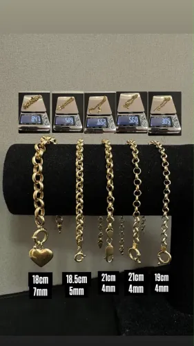 Pulseira Elo Português de ouro 18k procedência garantia eterna