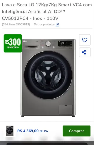 Maquina lava e seca 12kg - lacrada