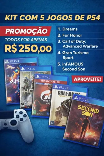 Lote de Jogos Originais PS4 - Títulos Selecionados (Mídia Física)