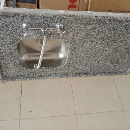 Pia bancada , Cuba inox , torneira misturador e suporte