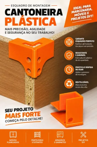 Esquadro de Montagem para Cantos - Plástico