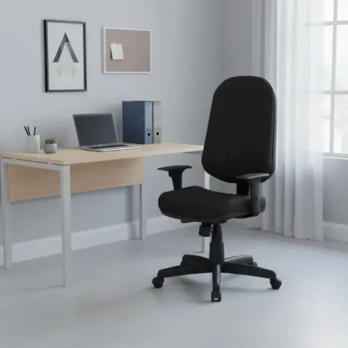 Cadeira Presidente Plus Corino Preto Braços Reguláveis Conforto Ergonômico Extra Top 32975
