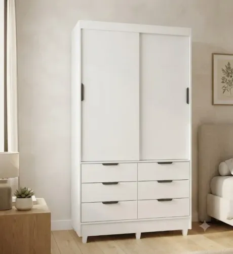 Guarda roupa niciole branco solteiro