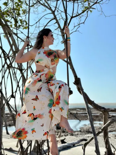 Vestido fluido - costas nua