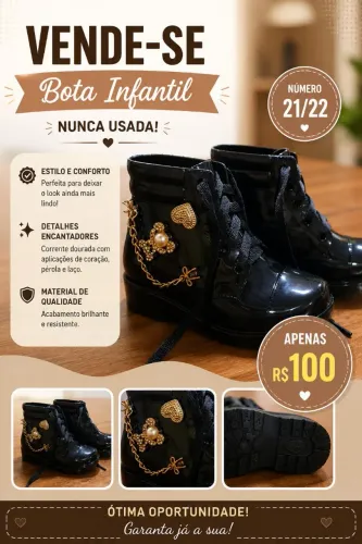 Vende-se Bota Infantil NUNCA USADA