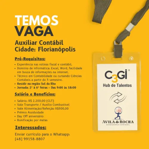 Vaga: Auxiliar Contábil - Bairro: Campeche