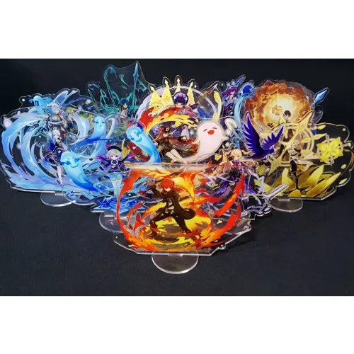 1 figura genshin impact em acrílico - ventilador mona diluc razor 