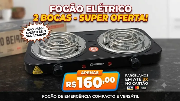 Fogão elétrico 2 bocas 