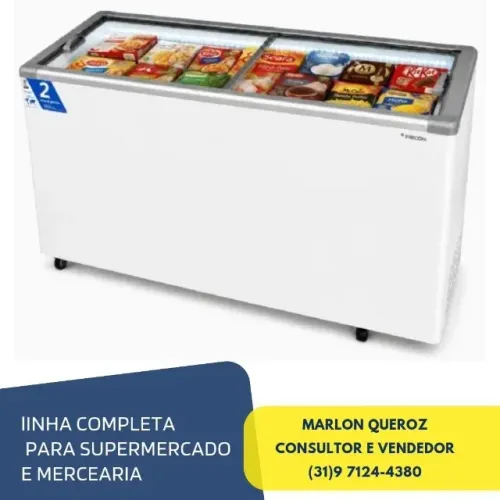 Freezer Horizontal Tampa de Vidro 503 litros Fricon