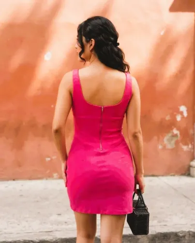 Vestido Midi Rosa Pink Corset Justo Bershka Original M