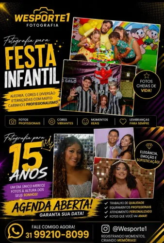 Cobertura fotográfica de festas eventos 