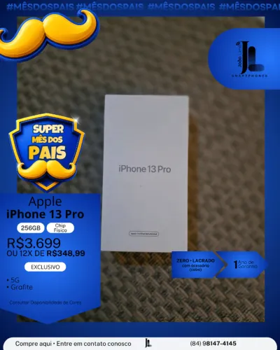 IPHONE 13 PRO, 5G, 256GB, LACRADO, EXCLUSIVO!