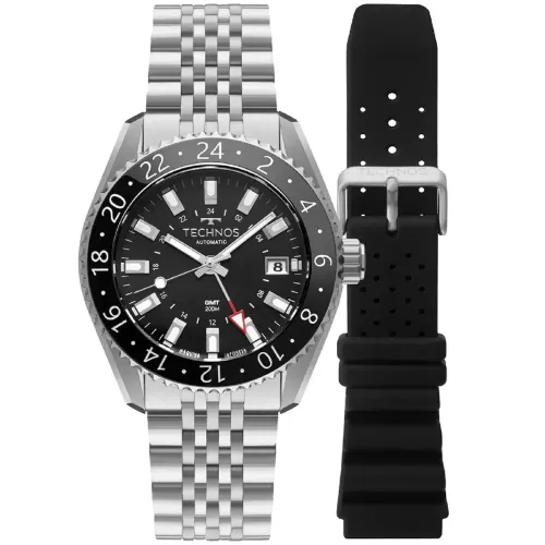 Relógio Automático Masculino Technos GMT Máquina Seiko Edição Limitada.