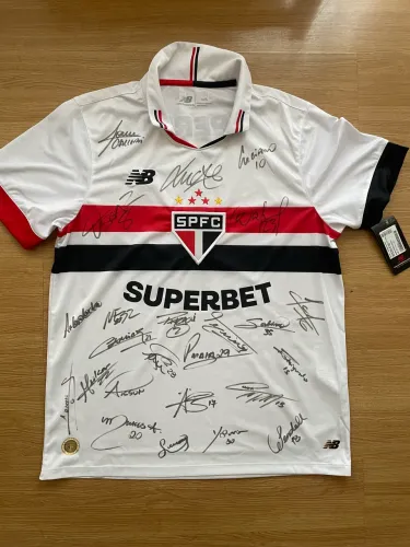 Camisa São Paulo futebol clube SPFC autografada 