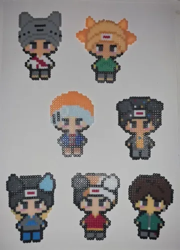 Bonecos hama beads BTS