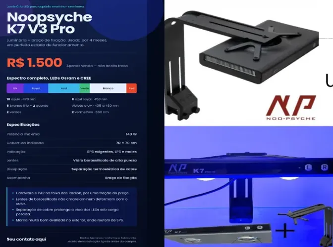 Luminária Led aquario marinho