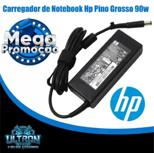 Carregador de Notebook HP Pino grosso 90w