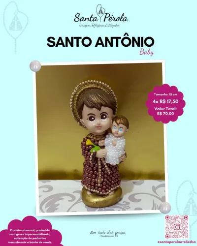 Santo Antônio Baby / Imagem Religiosa Estilizada 