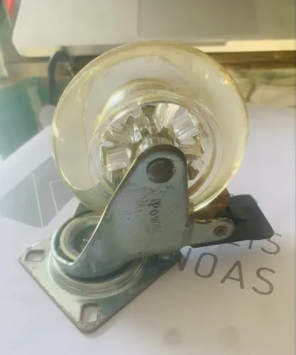 rodízio giratório de silicone transparente com freio