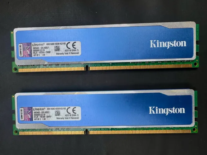 Kit Memória RAM 16GB (2x8GB) DDR3 Kingston HyperX blu