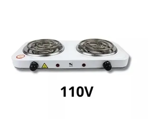 Fogão Elétrico 2 Bocas Portátil 110V com Controle de Temperatura