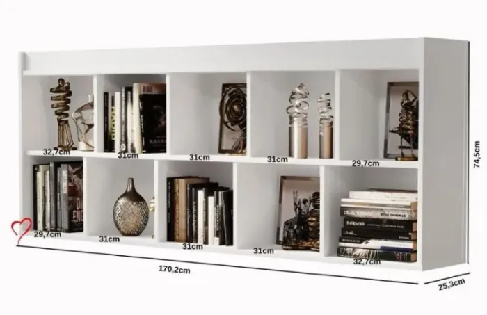 Estante Montessori Livreiro Duplo 10 Nichos em MDF Branco - Ótimo Estado
