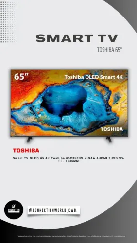 Smart TV DLED 65" 4K Toshiba 65C350NS VIDAA 4 HDMI 2 USB Wi-Fi - TB032M