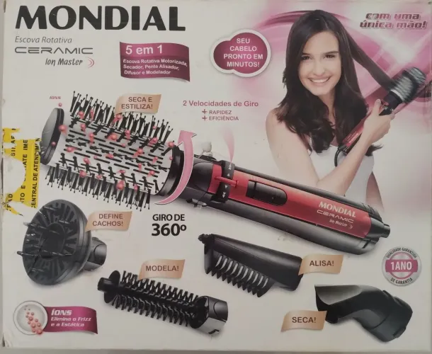 Escova rotativa ceramic ion master 5 em 1 Mondial