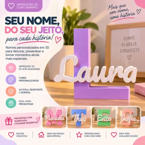 Letreiro personalizado para decoração de quarto de bebê