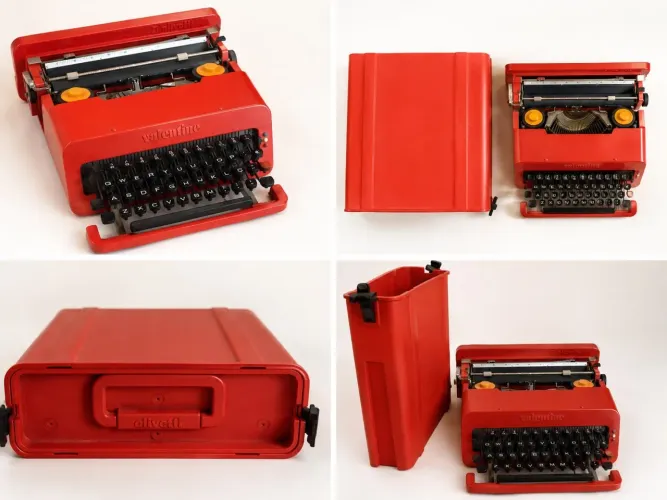 Olivetti Valentine Vermelha Original 1969 | Máquina de Escrever Rara com Maleta