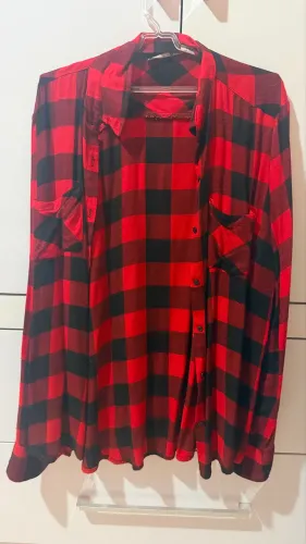 Camisa Xadrez Vermelha Tamanho M Cea