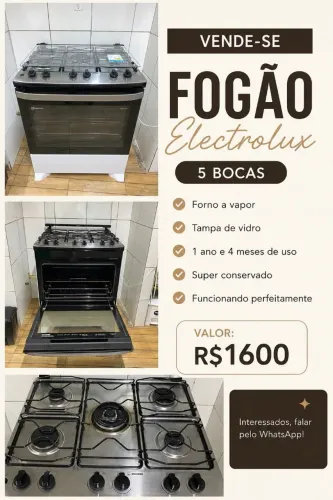 Fogão 5 bocas Eletrolux em excelente estado.