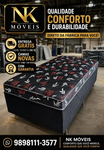 Camas de solteiro e solteirão de espuma e molas novas, RECEBA HJ!!