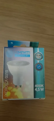 Lâmpada led Dicróica 4,5 w GU10 4000K -18 peças 