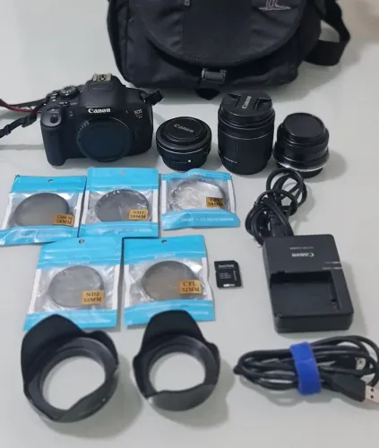 Kit Canon T5i Impecável (Pouco Uso)!!! + 3 Lentes + Mochila e Brindes <br>