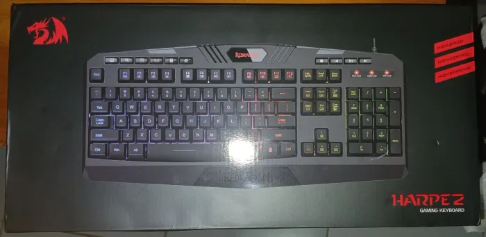 TECLADO MEMBRANA GAMER HARPE 2 RGB PRETO REDRAGON NOVO
