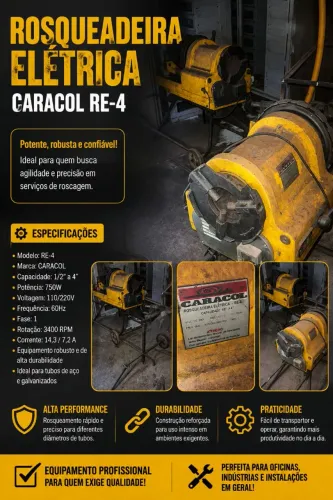 Rosqueadeira elétrica caracol re-4