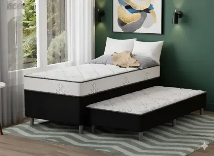 Cama Box Solteiro com Auxiliar ( Parcele em até 10x sem juros)