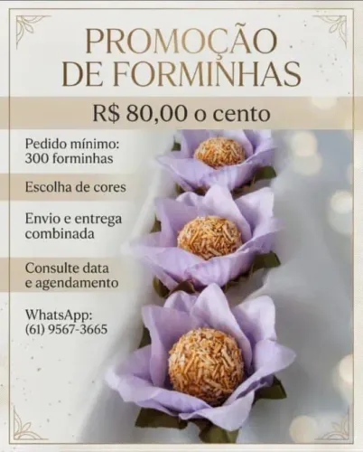 Forminhas feitas em tecidos aproveite  as nossas promoções estão imperdíveis!