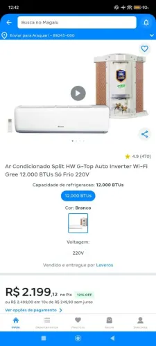 Ar condicionado Gree 12 mil BTUs