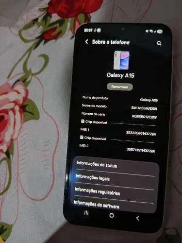 Vendo celular Galaxy A 15 . Está funcionando perfeitamente